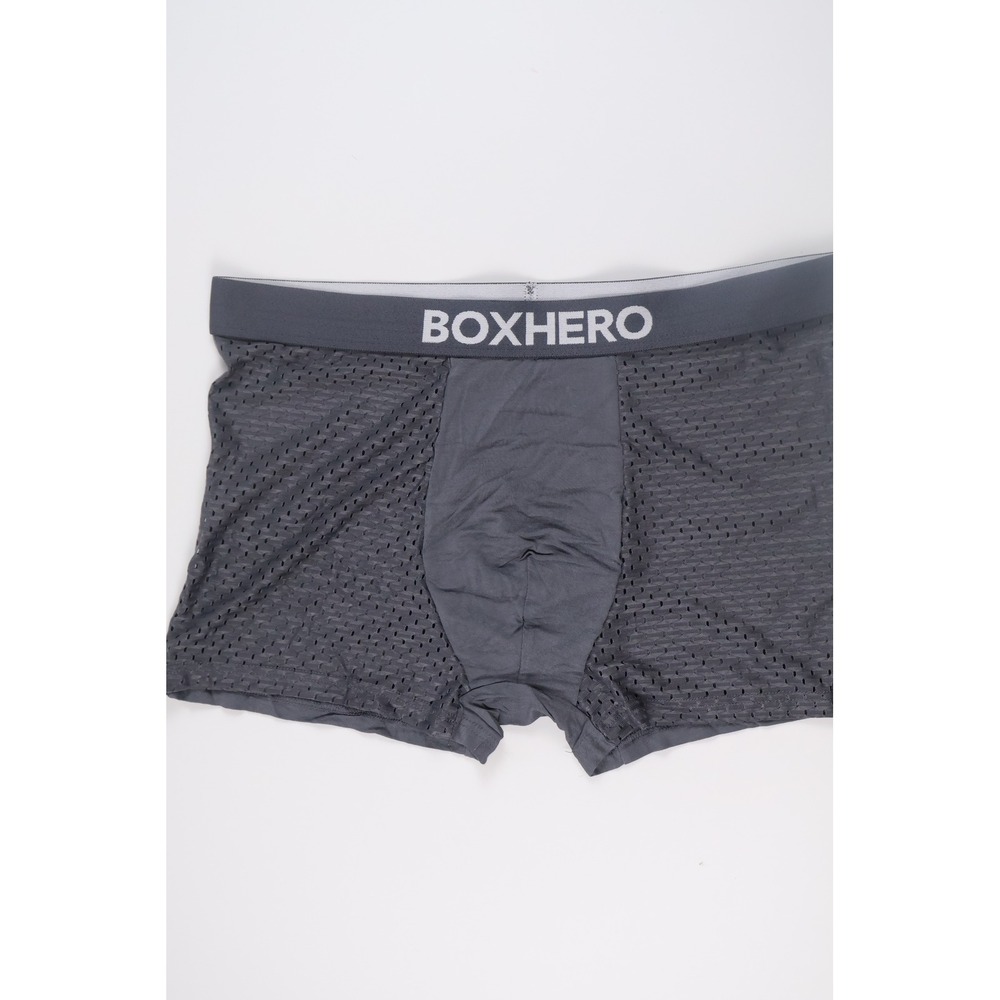 Boxhero Mens Boxer Briefs Mesh Performance Underwear Gray Large NEW